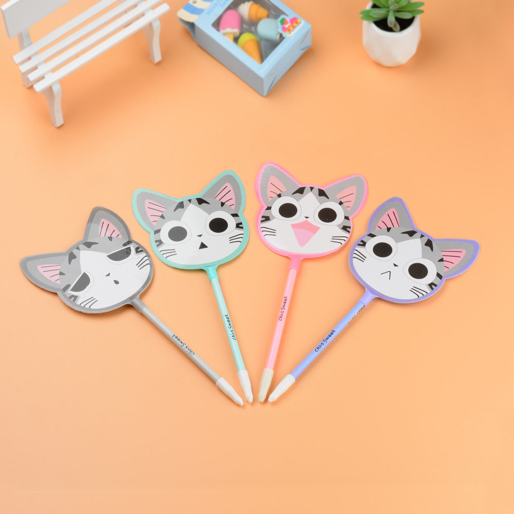 Wholesale Plastic Cartoon Cat Fan Gel Pen