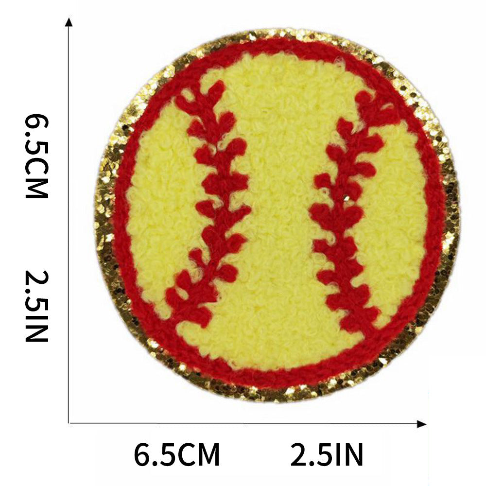 Wholesale Love Basketball Theme Patch Gold Edge Embroidered Iron On DIY Accessory For ets