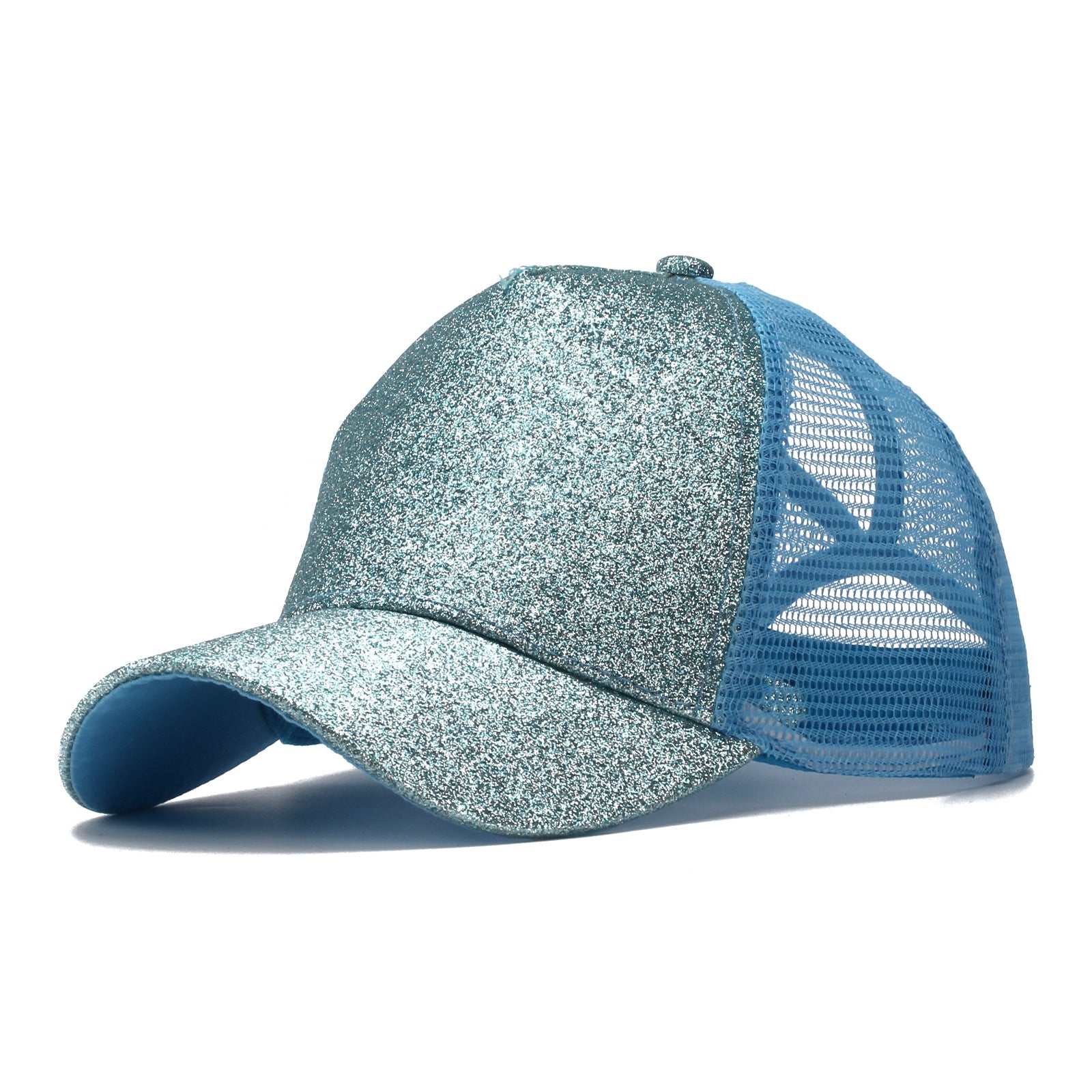 Wholesale Glitter Ponytail Baseball Mesh Cap