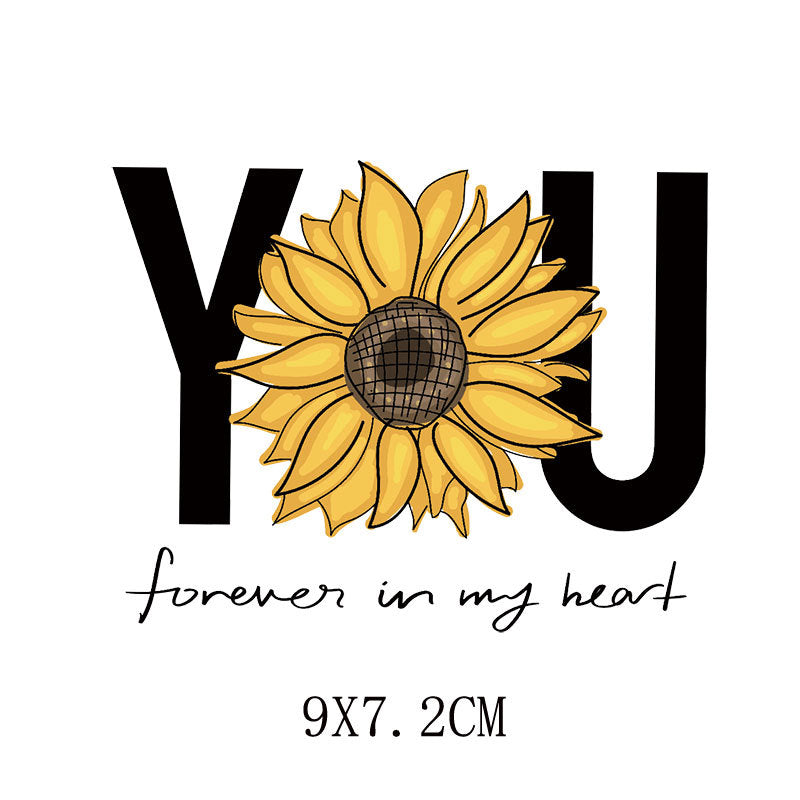 Wholesale 5pcs/pack  Sunflower heat transfer sticker pattern   UV DTF Ready to Press Transfers Wraps