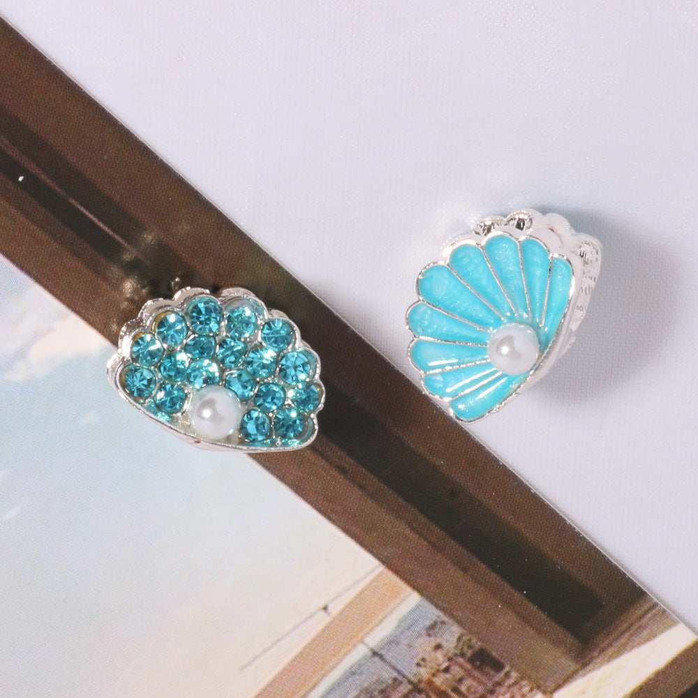 Wholesale 6pcs/pack 3D double-sided small fan four-hole DIY loose beads