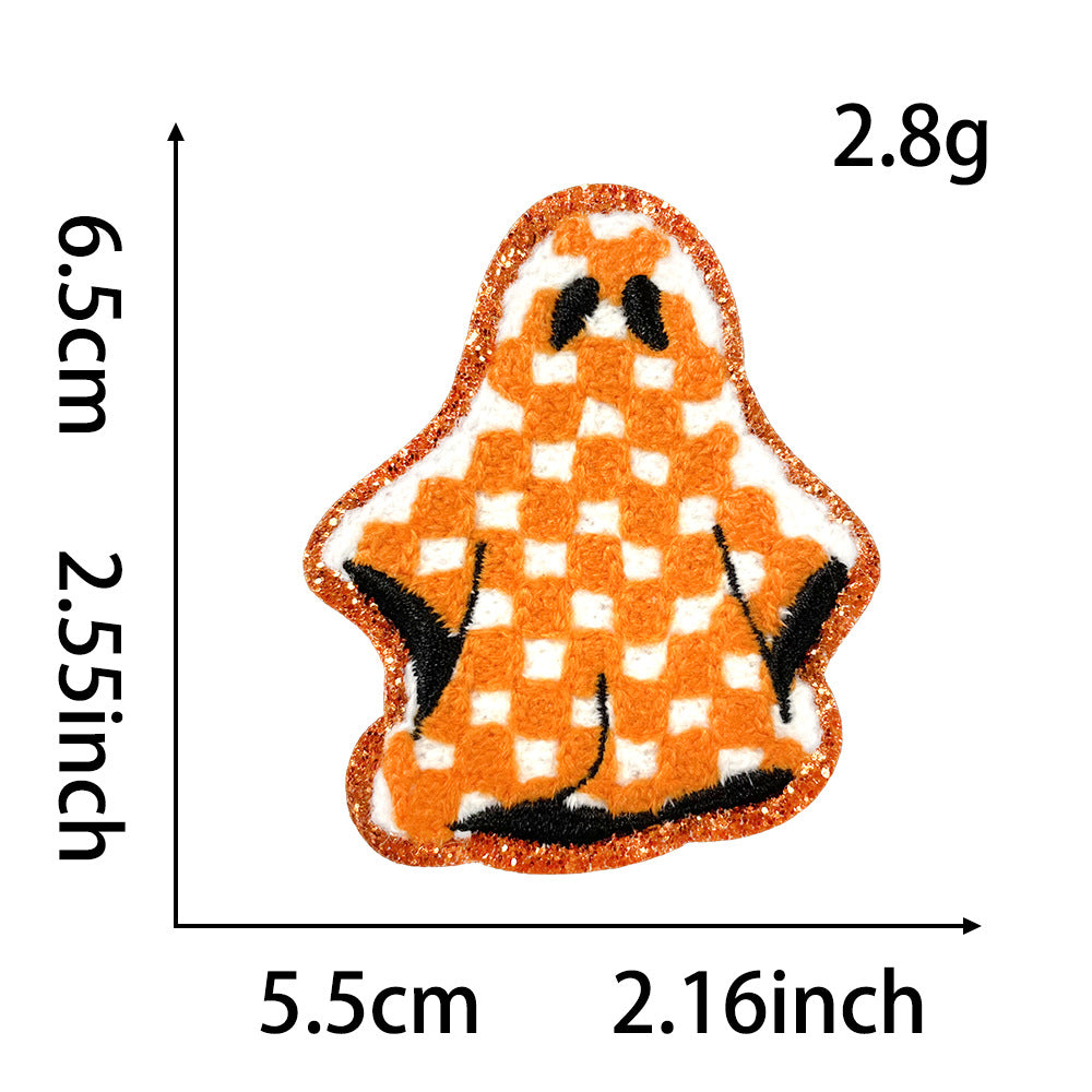 Wholesale Embroidered  Iron On Patches 15 Pcs Cartoon Ghost Pumpkin Skeleton Mushroom Designs For Clothing DIY Party