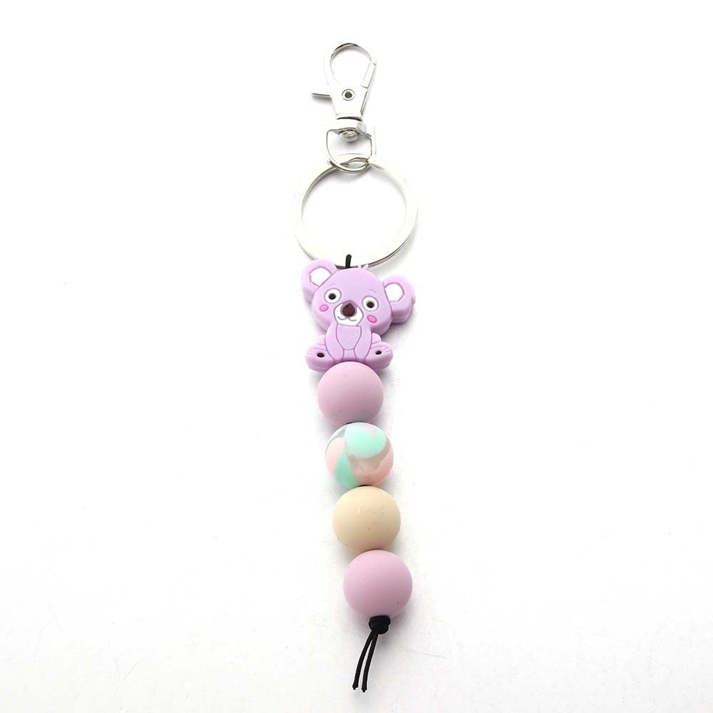 Wholesale Cartoon Animal Koala Silicone Beads Keychain