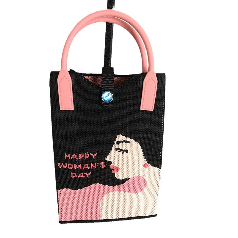 Wholesale Portable Storage Crossbody Hand-held Knitted Bag