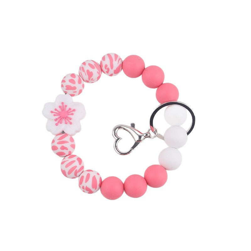 Wholesale Silicone bracelet Begonia keychain