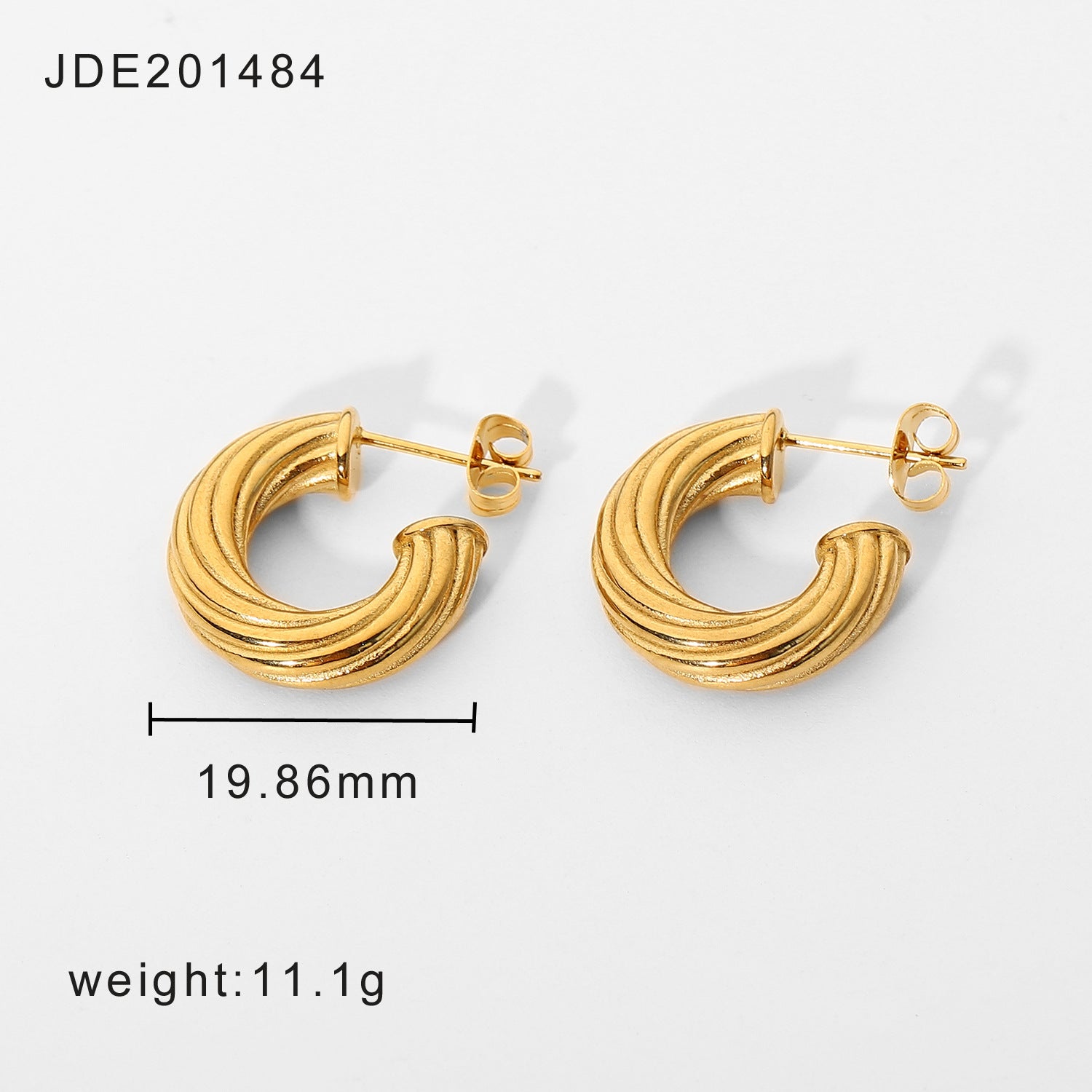 Wholesale 18K Gold Plated Stainless Steel Twisted Earrings