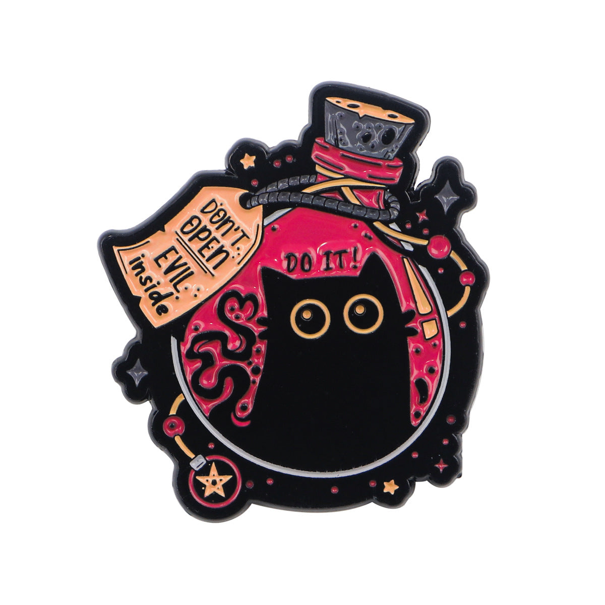 Wholesale Cute Black Cat Brooch Cartoon Metal Badge Clothing Brooch Accessories