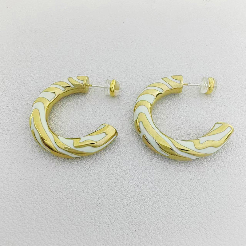 Wholesale Pattern Contrast Enamel Bracelet Irregular Ring