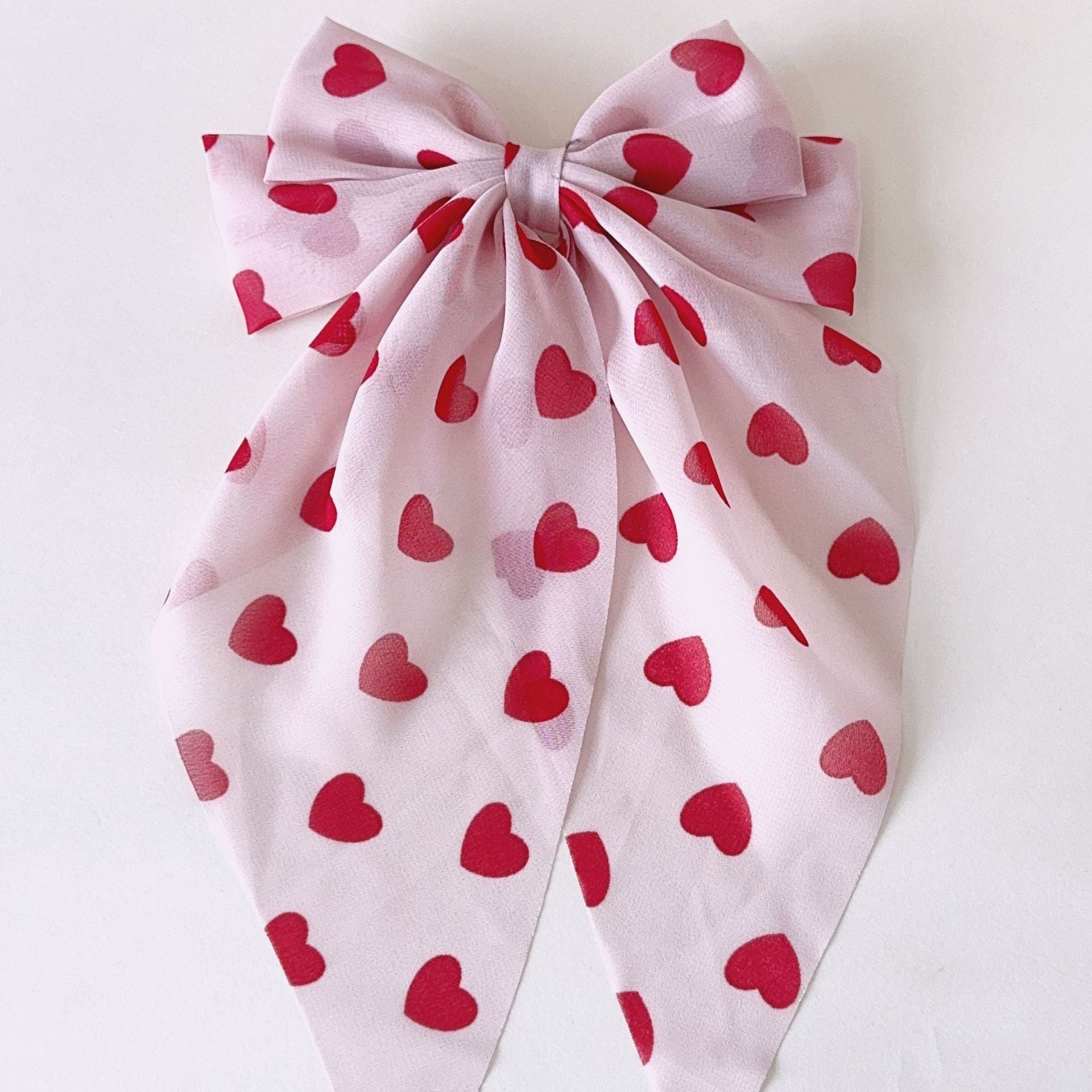 Wholesale new valentine's day bow ribbon spring clip heart-shaped red lip printing hair clip hair accessories