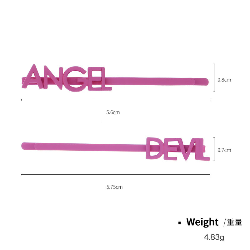 Wholesale English Letter Fluorescent Rubber Paint Zircon One Character Clip