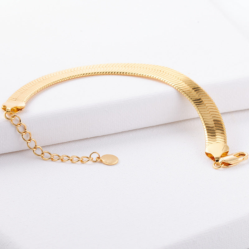 Wholesale Snake Bone Chain Plated 18K Gold Christmas Copper Bracelet