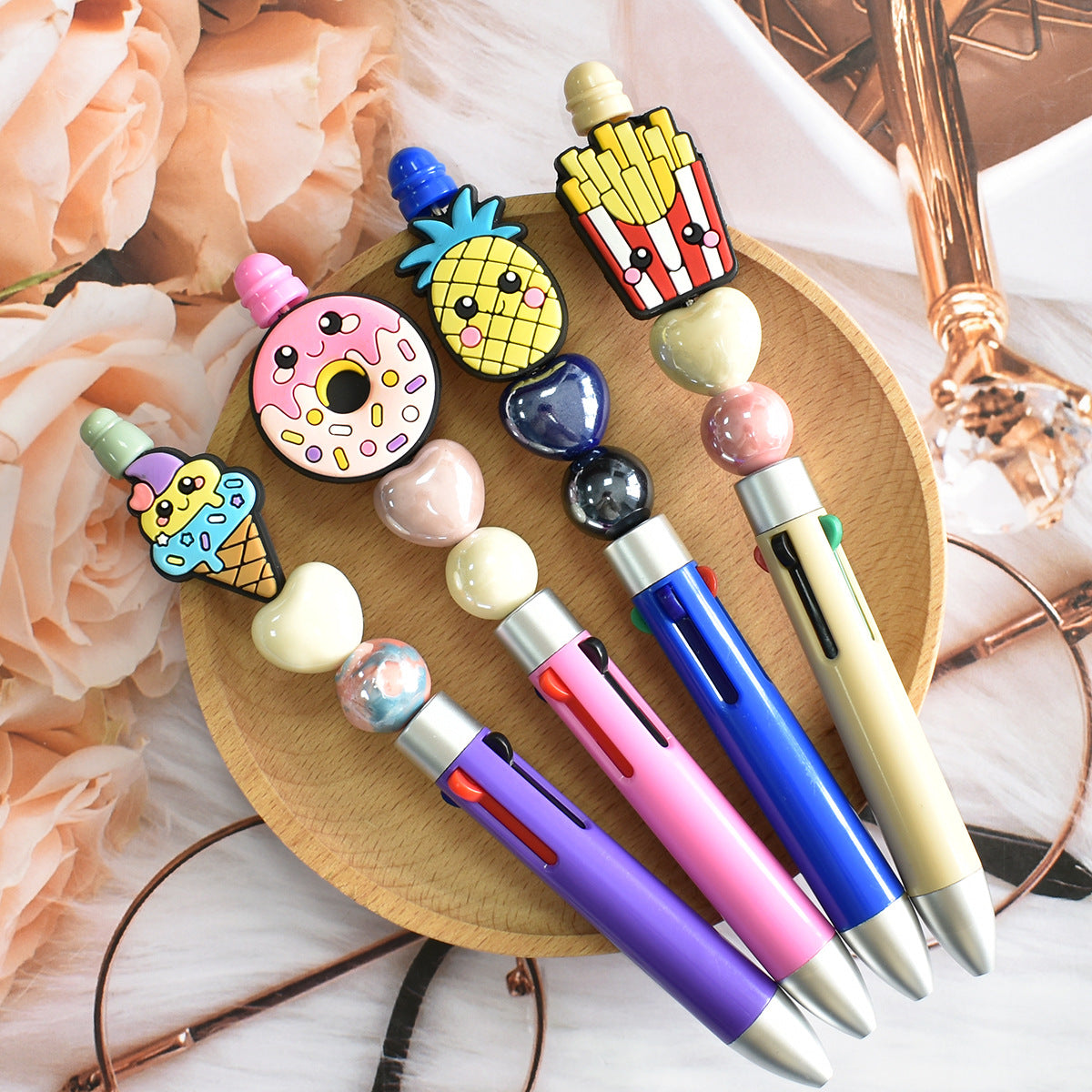 Wholesale Random 100pcs/pack  Cartoon Food Series Pen Beads   Focal Beads