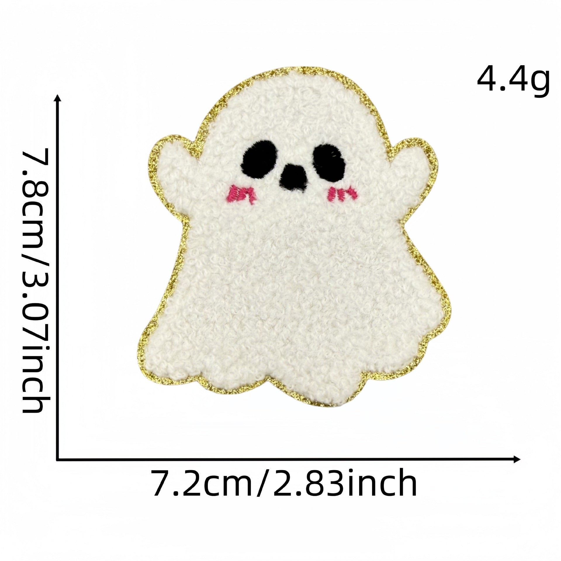 Wholesale  Gold-edged Pumpkin Embroidered Ghost Patch