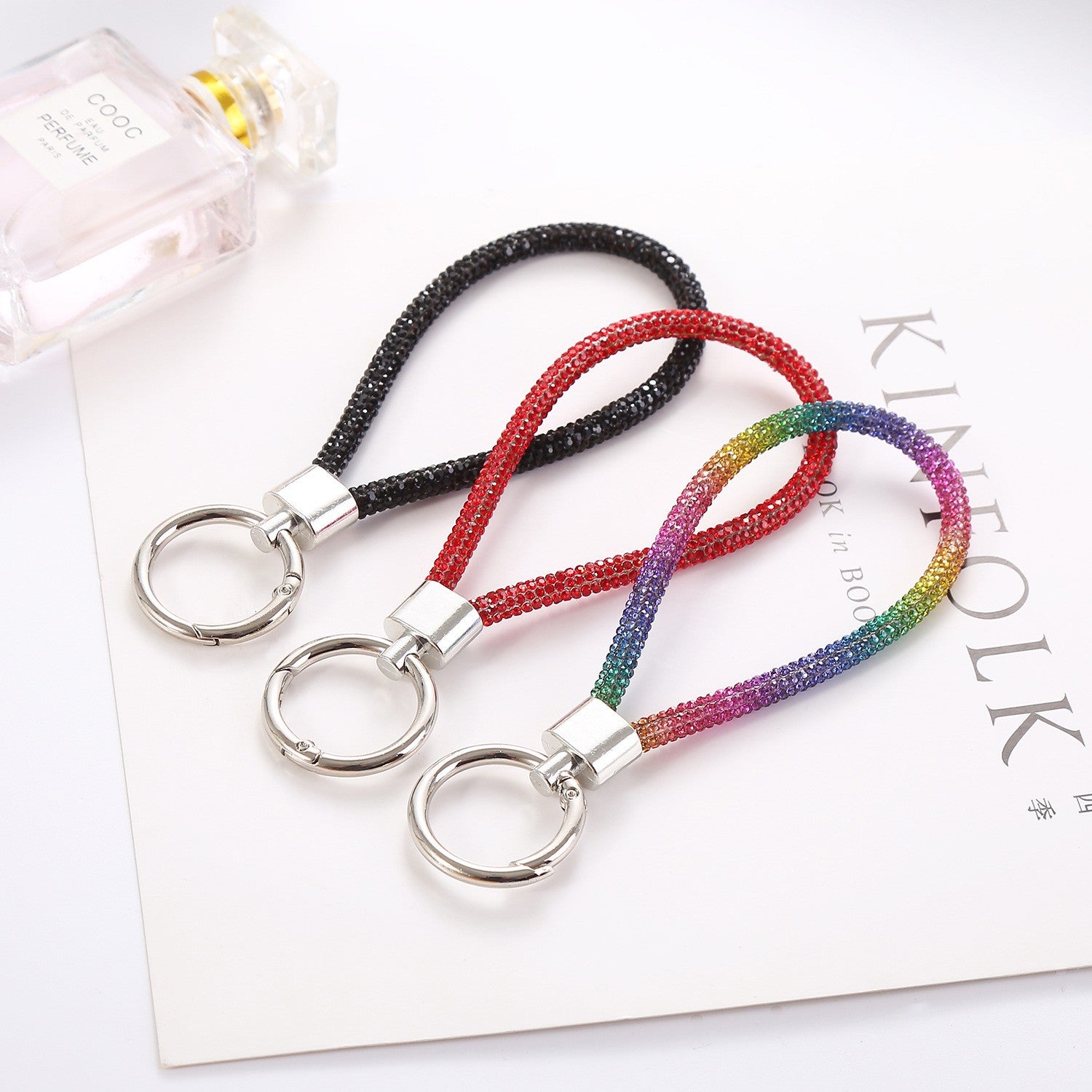 Wholesale Rhinestone Keychains with Detachable Keychains