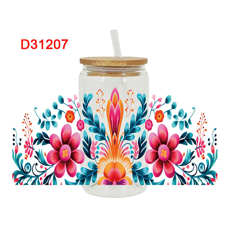 Wholesale Colorful sunflower 16oz Cup UV DTF Wrap