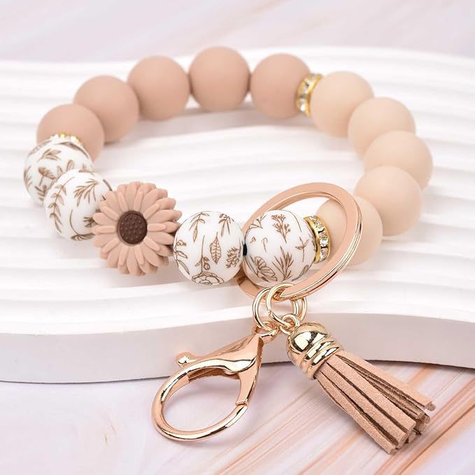 Wholesale  Handmade  Silicone Bead Bracelet Pendant Wristlet Keychain