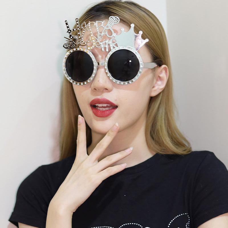 Wholesale Creative New Year Happy Party ABS Sunglasses