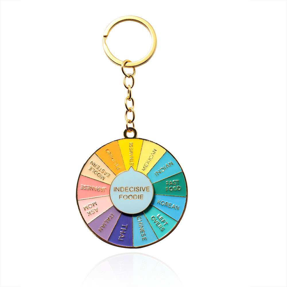 Wholesale Rotatable Rainbow Daisy Roulette Keychain