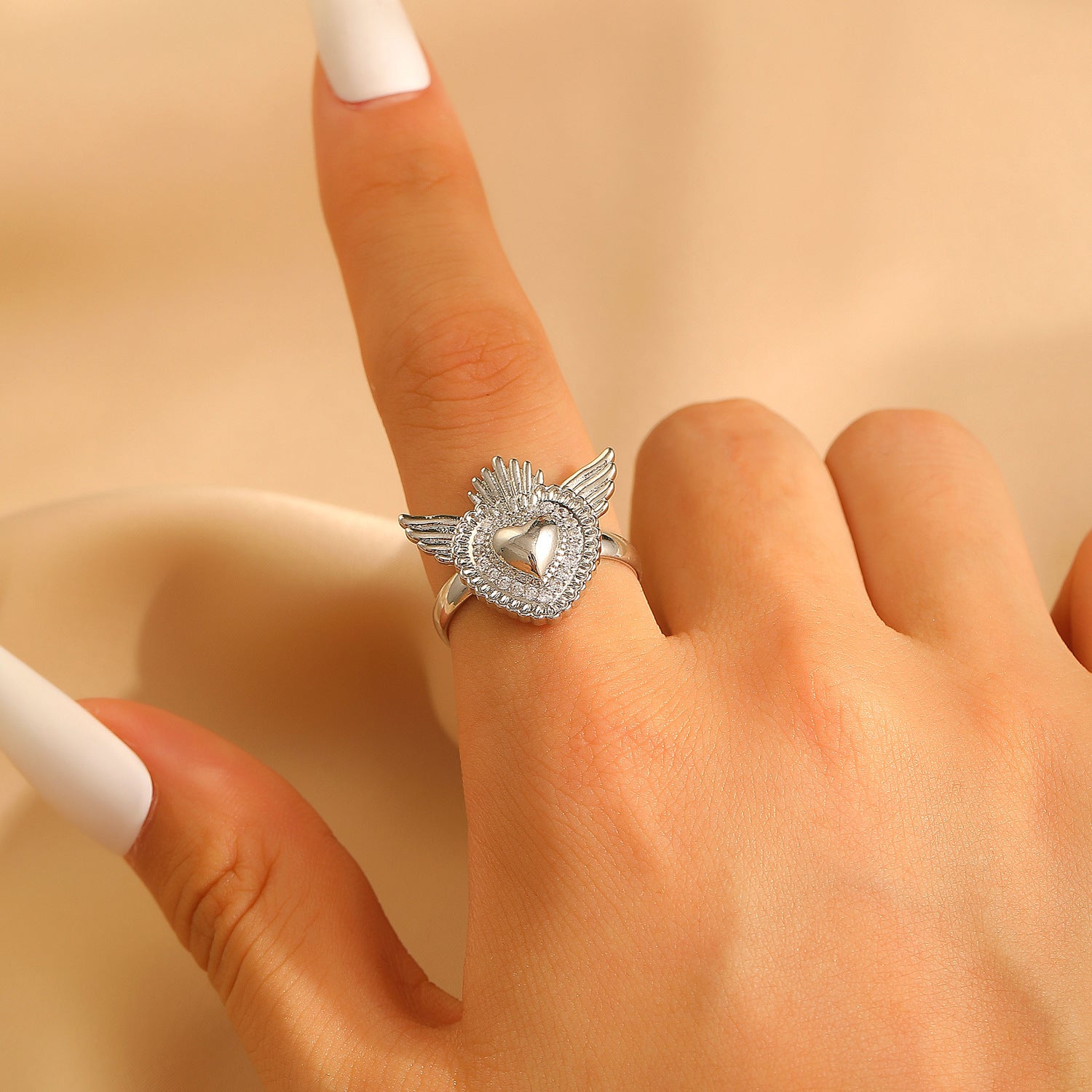 Wholesale Silver Multiple Sacred Heart Love Necklace