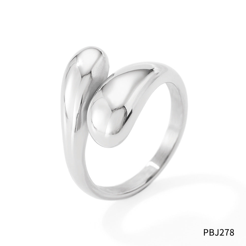Wholesale Water Drop Stainless Steel Cross Ring Ring