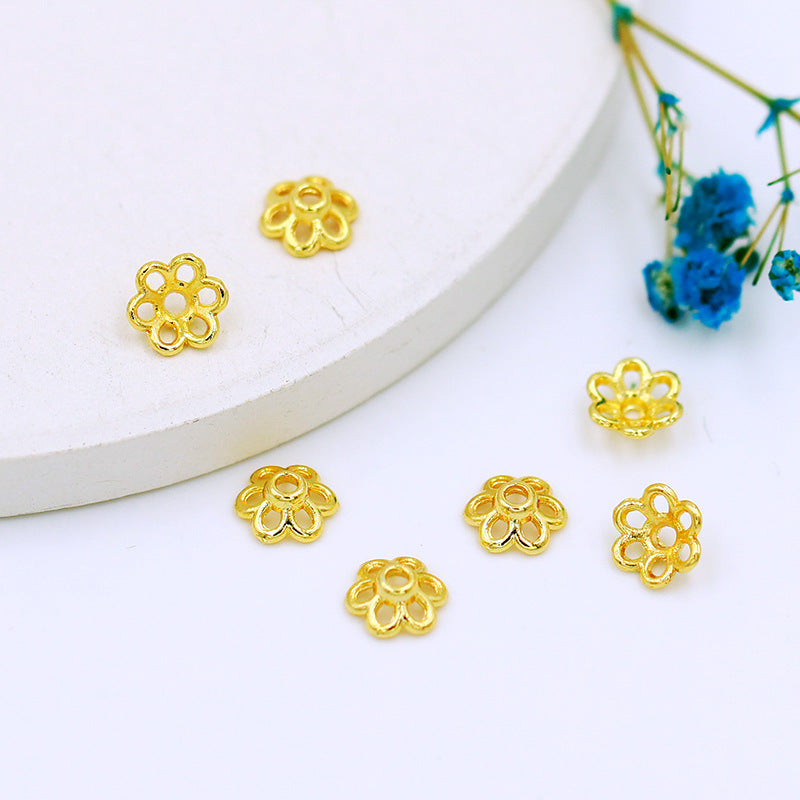 Wholesale of 100PCS/PACK Color 18K 14K Gold-plated Hollow Alloy Flower Holders