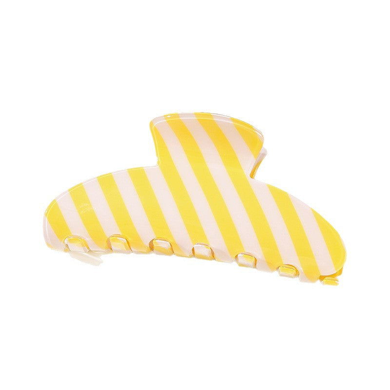 Wholesale Trendy Mermaid Blue Striped French Semicircle Hair Claw Clip For Women PVC Hair Accessory For Everyday Styling And Boutique Resale