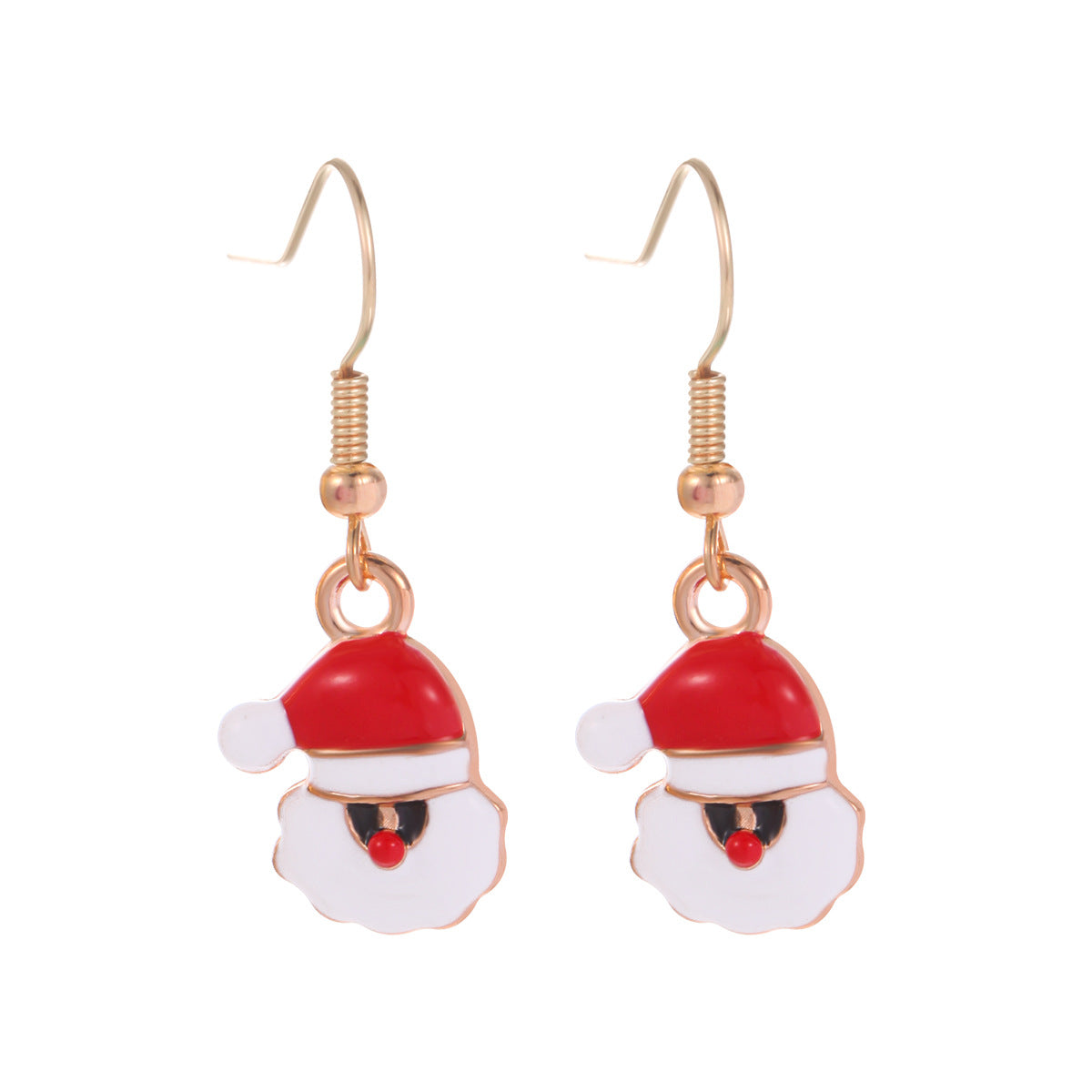 Wholesale Christmas Series Fashion Alloy Christmas Tree Old Man Bell Elk Candy Cane Earrings