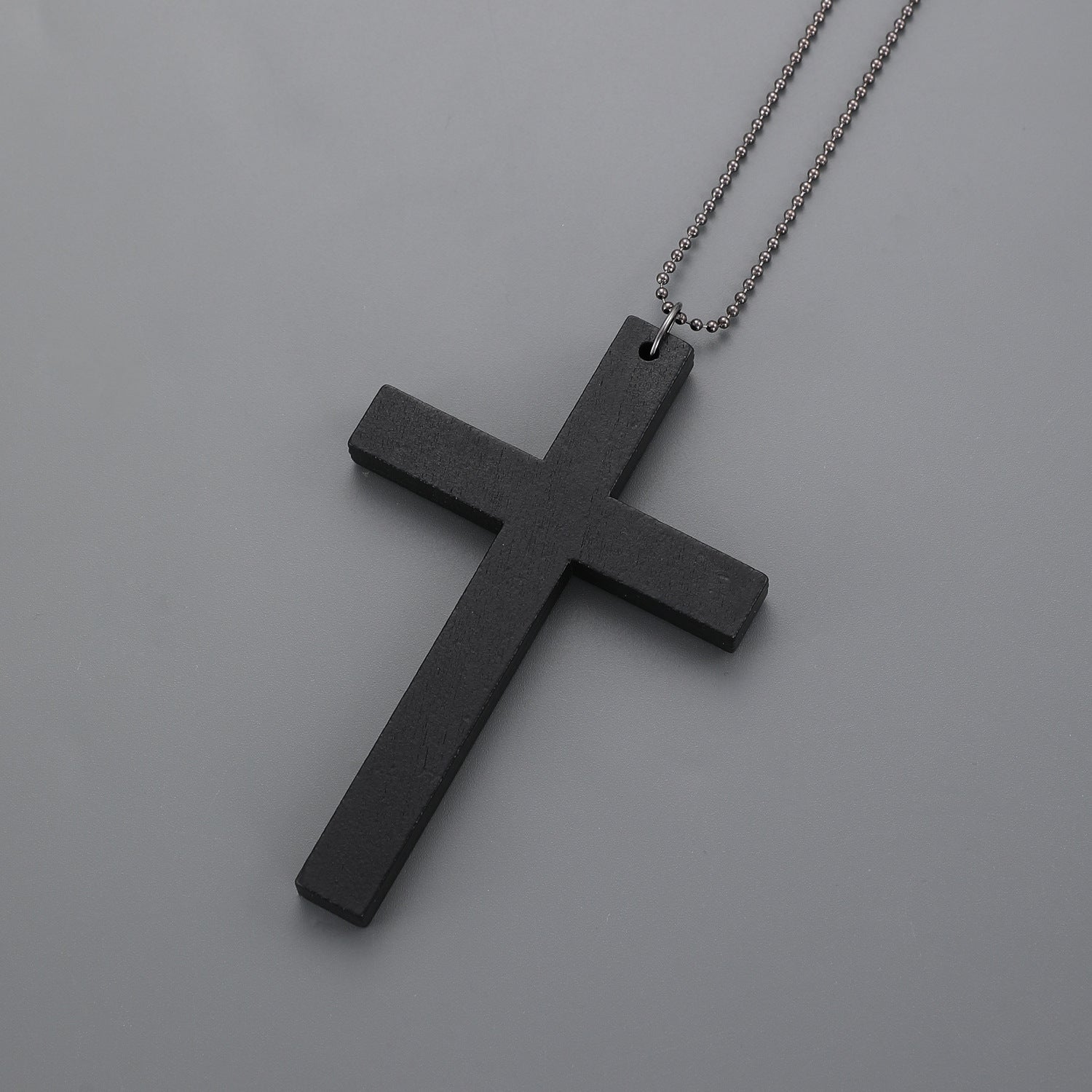 Wholesale  Dark Retro Wooden Cross Pendant Necklace Unisex Fashion Jewelry Accessory