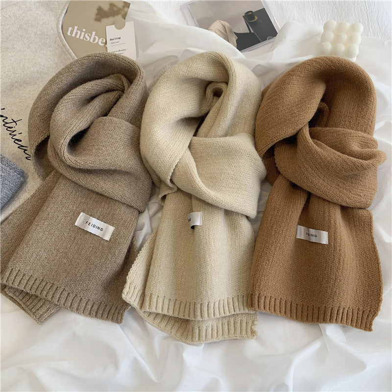 Wholesale Solid Color Soft Autumn and Winter Warm Knitted Scarf