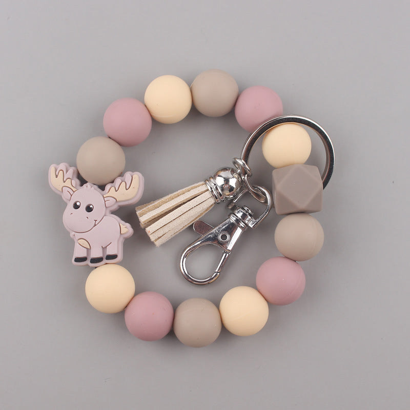 Wholesale Silicone Cartoon Beads Keychains