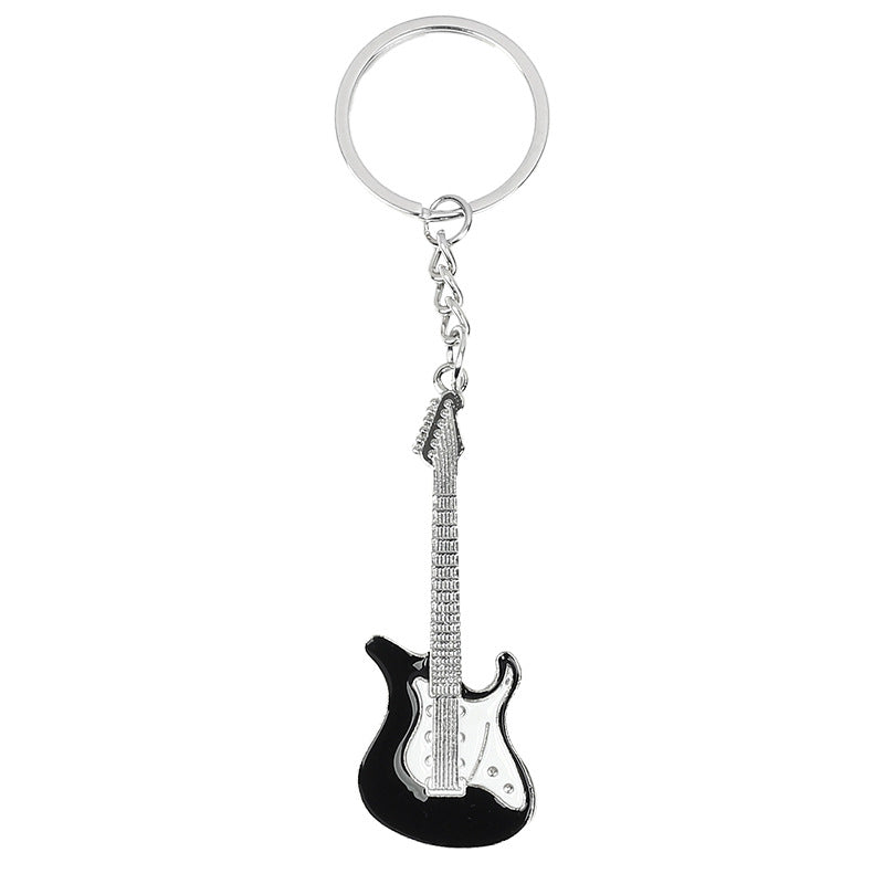 Wholesale Music Festival Metal Instrument Colorful Guitar Keychain