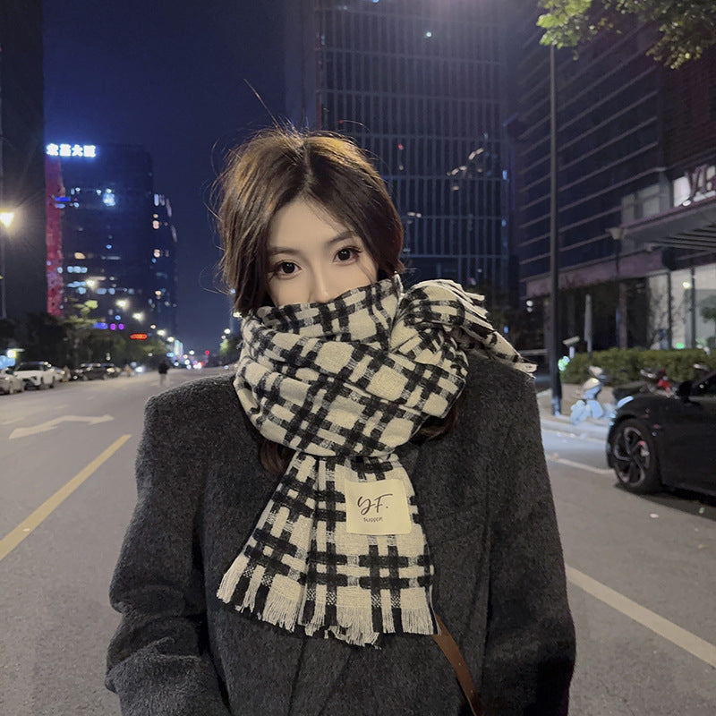 Wholesale Tic-tac-toe Warm Thickened Imitation Cashmere Scarf
