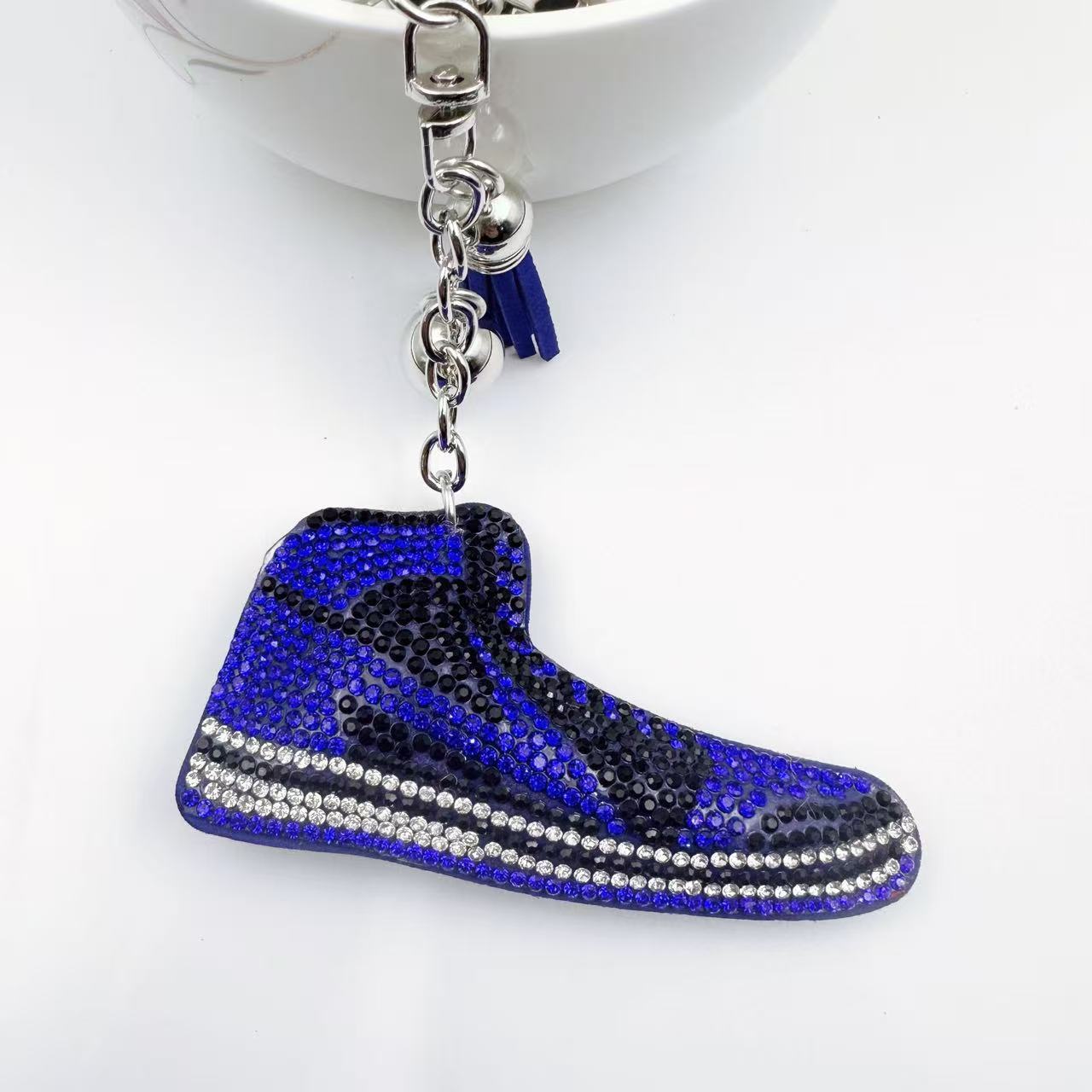 Wholesale Rhinestone Sneaker Keychain Crystal Shoe Charm For Bag Car Key Accessory