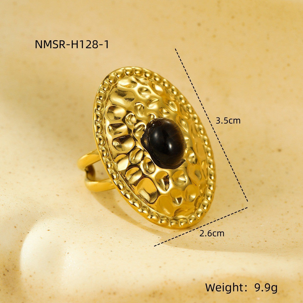 Wholesale Geometric shaped tiger eye stone stainless steel ring