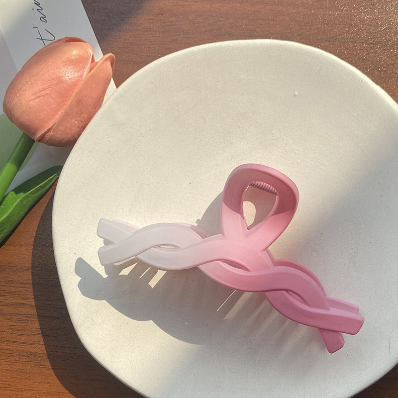 Wholesale Plastic Gradient Twist Frosted Hair Clips