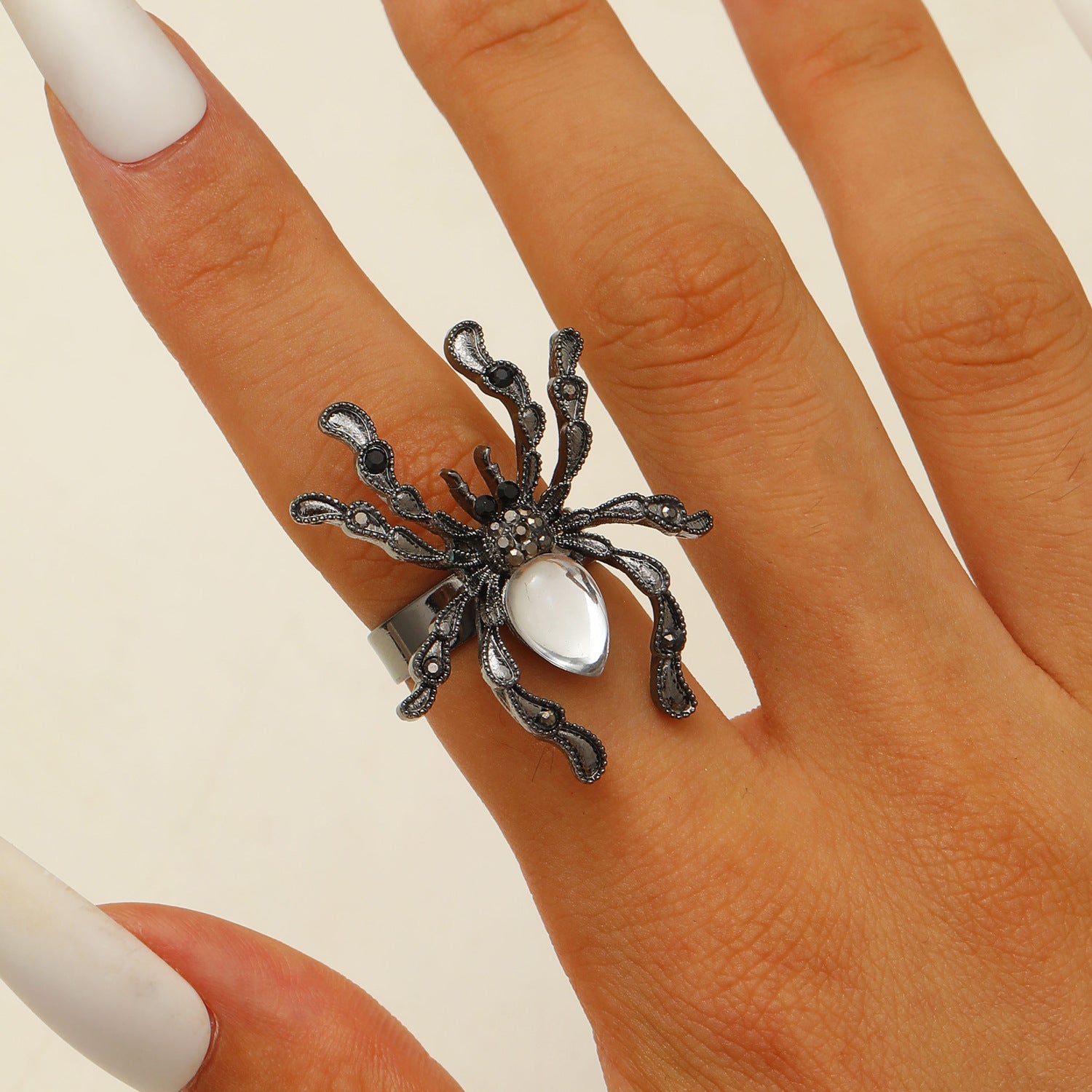 Wholesale Gothic  Ring Women  Dark Style Adjustable Zinc Alloy Finger Ring Jewelry Accessory Gift