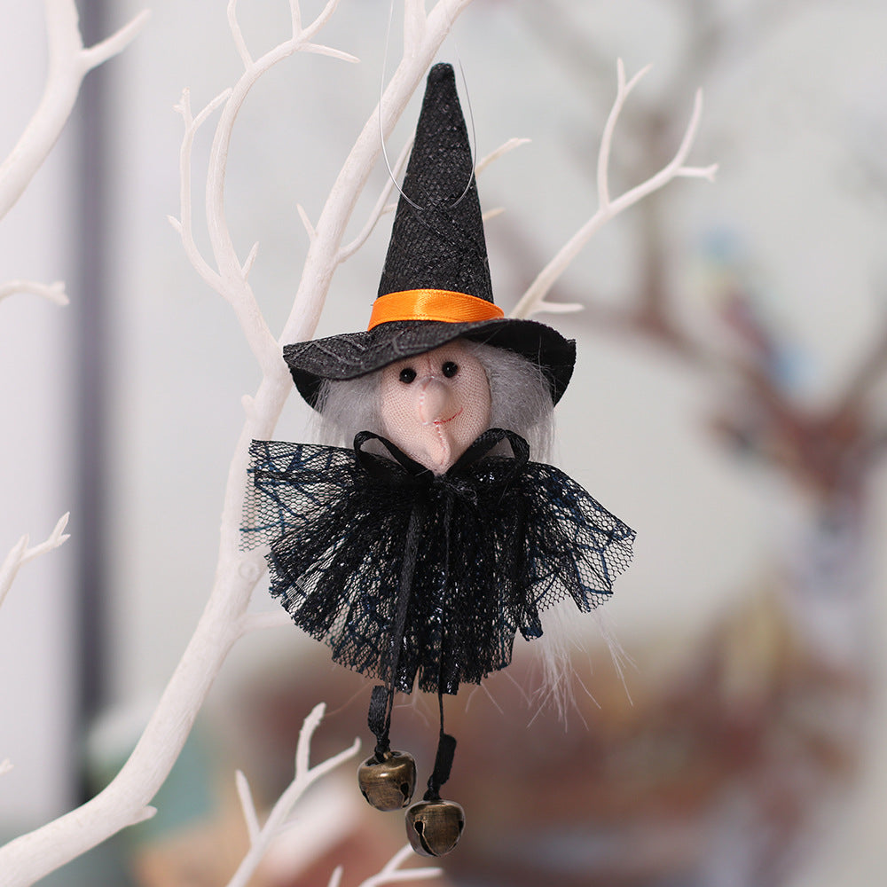 Wholesale Halloween Decoration Props Super Soft Cloth Pumpkin Witch White Ghost Gauze Skirt Doll Pendant