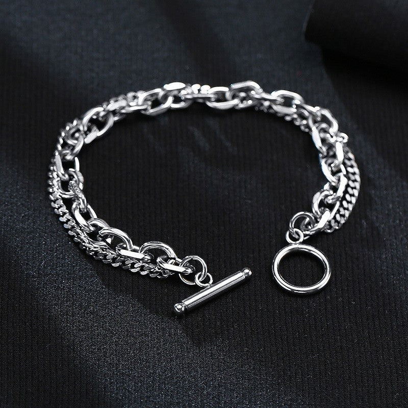 Wholesale Stainless Steel Double Layer Men's Multilayer Bracelet