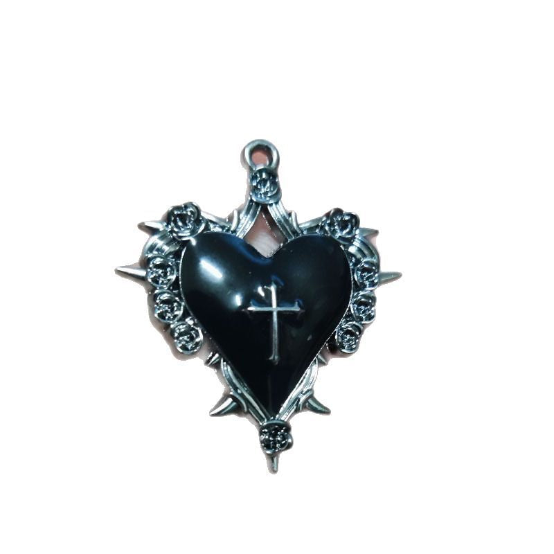 Wholesale Dark Gothic Rose Skull Spider Alloy Pendant