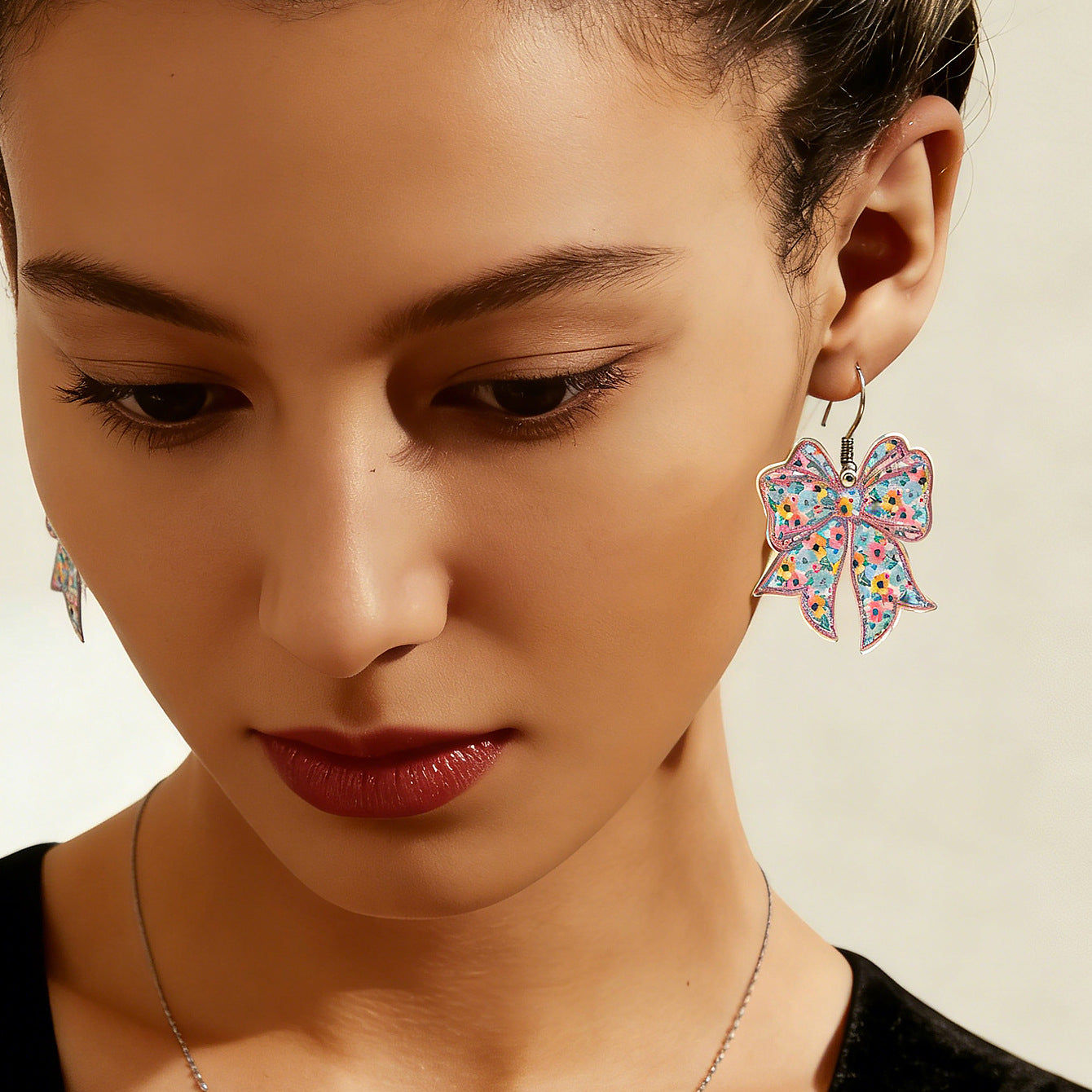Wholesale Sunflower Bow Pendant Earrings Daily Matching Jewelry
