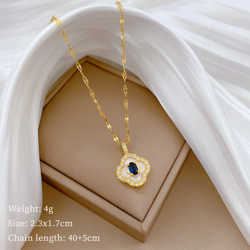 Wholesale Element Love Full Diamond Titanium Steel Clavicle