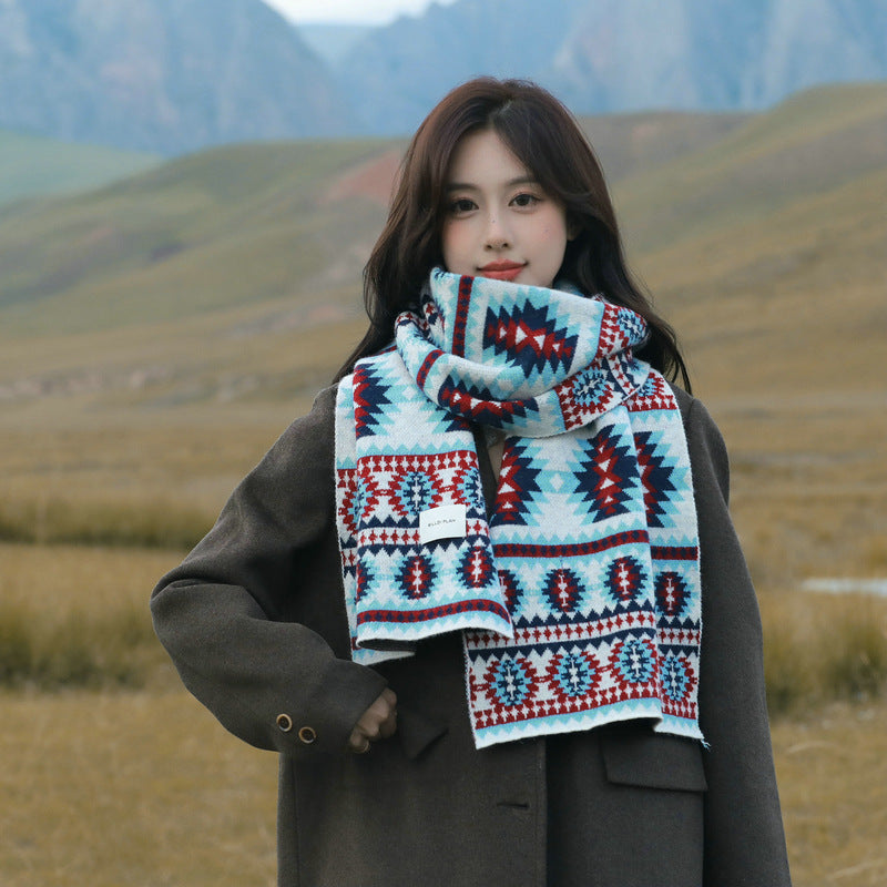 Wholesale Christmas Winter Imitation Cashmere Knitted Scarf