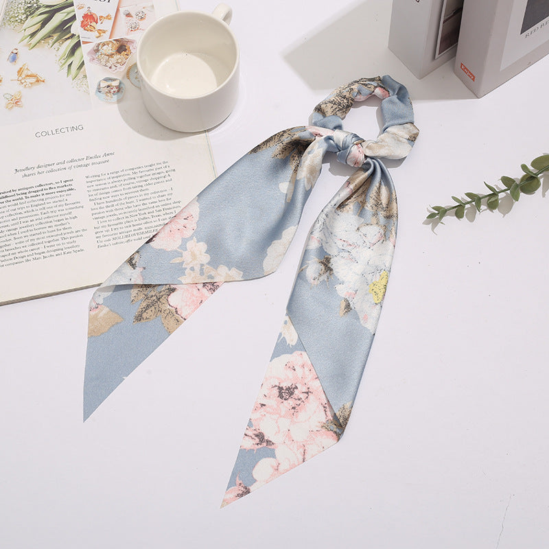 Wholesale Printed Triangular Ribbon Fabric Hair Scrunchies