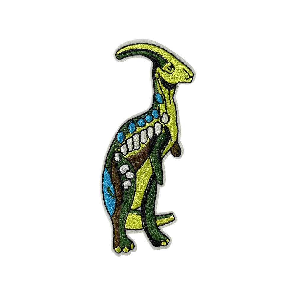 Wholesale Stylish Dinosaur Embroidered Patch With Hot Melt Glue For Kids Coats And Jeans
