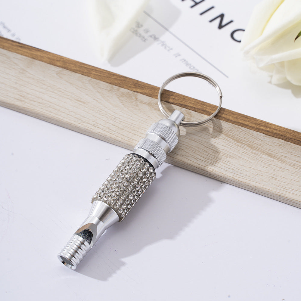 Wholesale Diamond Whistle Two Section Aluminum Whistle Outdoor Survival Training Whistle Keychain