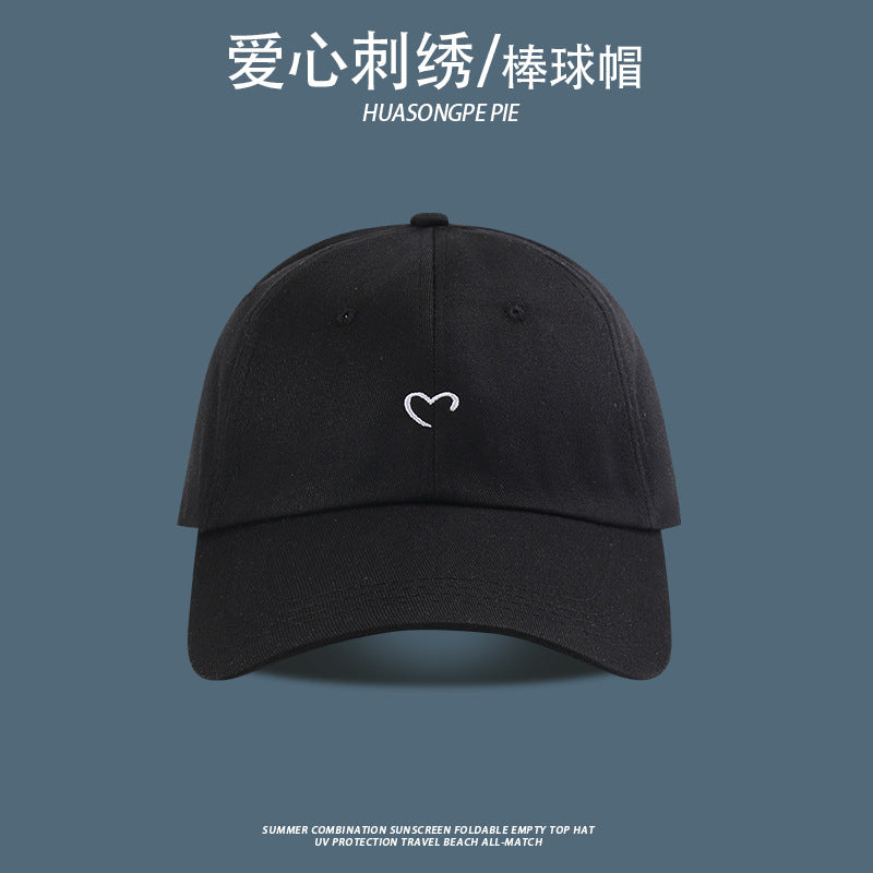 Wholesale Heart Embroidered Sun Protection Baseball Cap