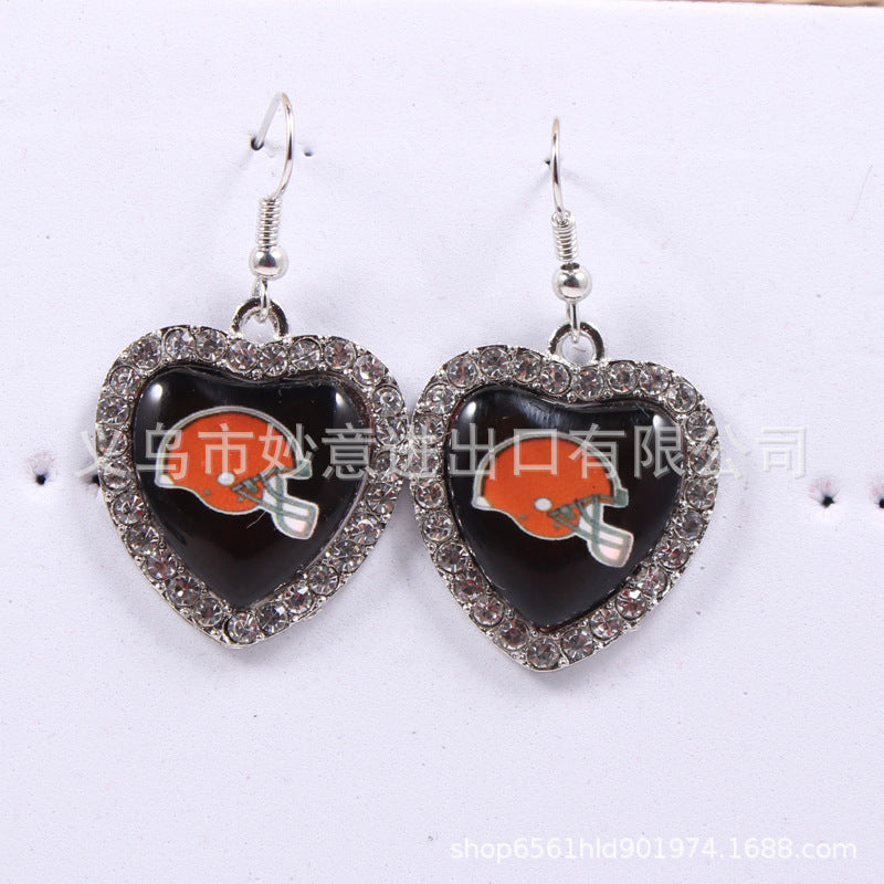 Wholesale Diamond Peach Dot  Logo Earrings