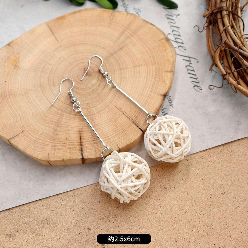 Wholesale Bohemian Leisure Holiday Rattan Earrings
