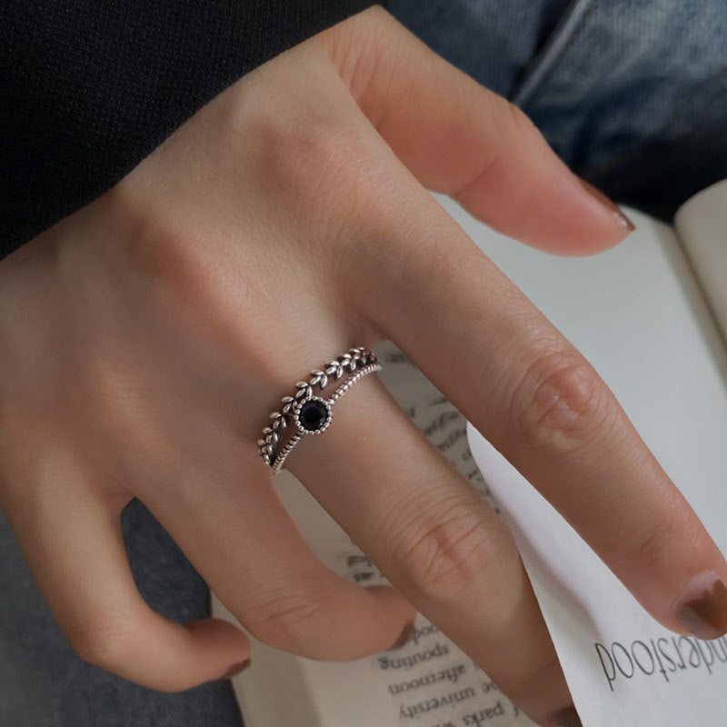 Anillo de hoja de plata esterlina mayorista