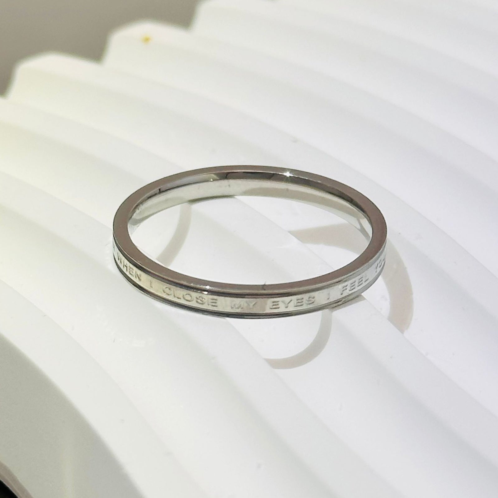 Wholesale Golden English letter Titanium Steel Rings